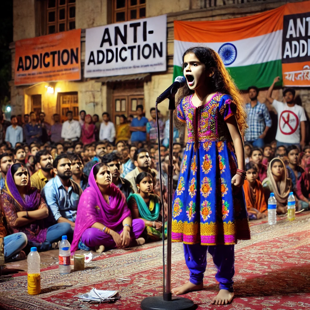 Girl perfoming drama